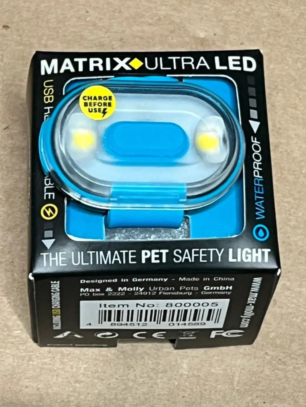 Dog waterproof collar light - I have 1 each, orange, blue, black, green, black